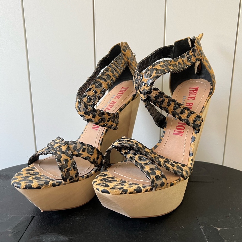 True Religion leopard heels NEW